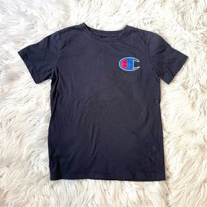 Champion navy big logo short sleeve tee shirt top youth L